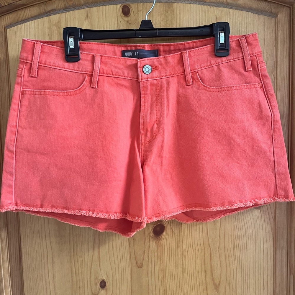 Levi's Women's Bright Coral Jean Shorts